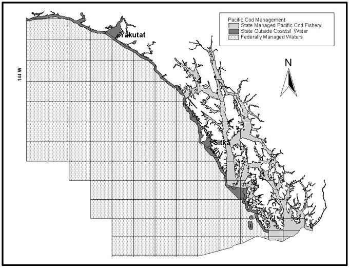 Pacific Cod Management Jurisdictions map