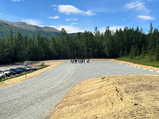 Close up of the newly constructed 'upper' ATV parking lot