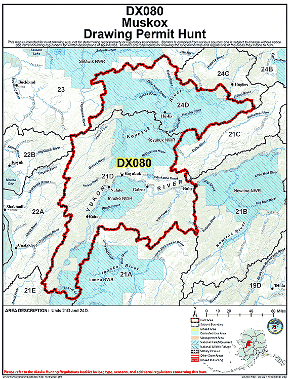 Map of muskox hunt number dx080