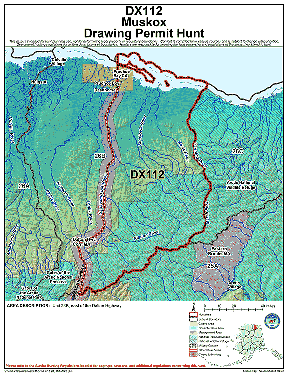 Map of muskox hunt number dx112